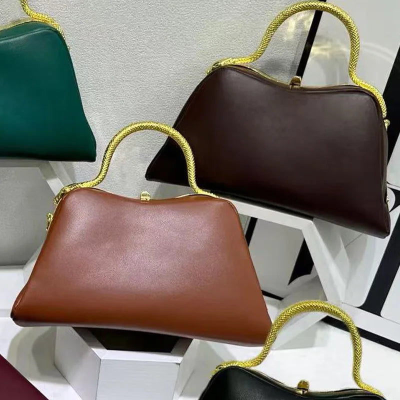 Luxury Designer Handbag for Women 2026 New Retro Commuter Clip Bag Ladies Crossbody Bag
