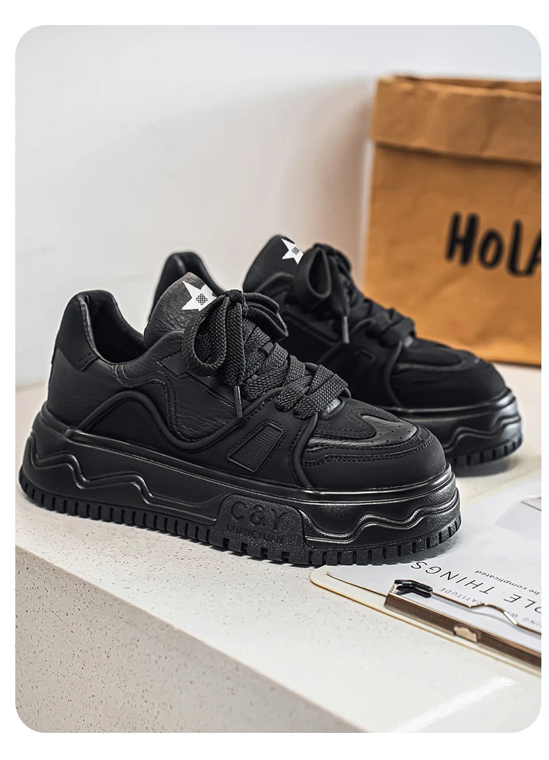 Fashionable Durable Men's Sneakers Casual Sport Shoes Trendy Stream Trudging Shoes Wear-resistant Cotton Ultra-soft Leather