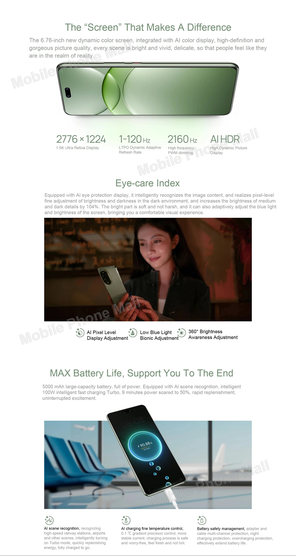 Origingal Huawei Nova 13 Pro 5G Mobile Phone 6.76 Inches 120Hz Screen Kirin 8000 HarmonyOS 4.2 Battery 5000mAh AI Smartphone