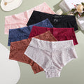 6pcs Women's Sexy Lace Panties Seamless High Waist Transparent Briefs Solid Color Hollow Breathable Female Underwear Large size