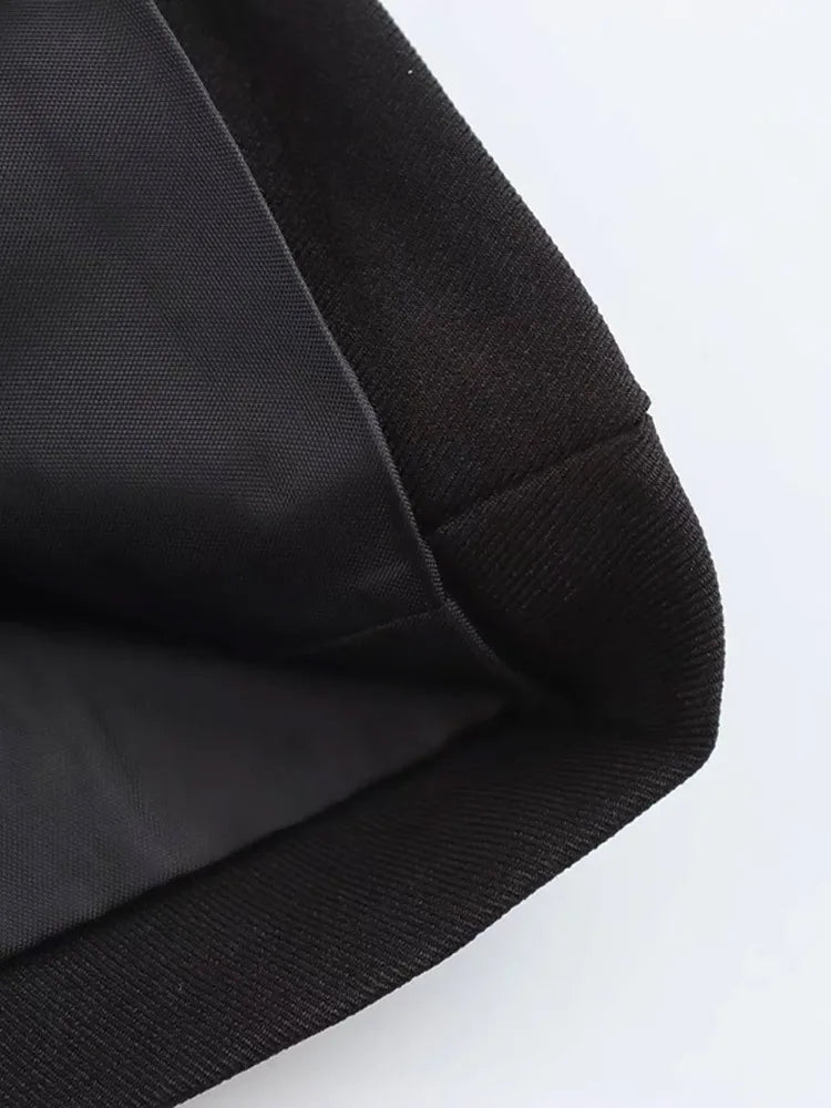 Retro Fashion Black Commute Professional Blazer Coats Deep V Shoulder Pads Suit Coat Jacket Women Waist Cinched Office Outwear