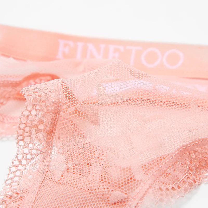 Sexy Lace Women's Thong FINETOO Perspective Thongs Women Panties Low Waist T-Back Female Underpants Soft Breathable Lingerie