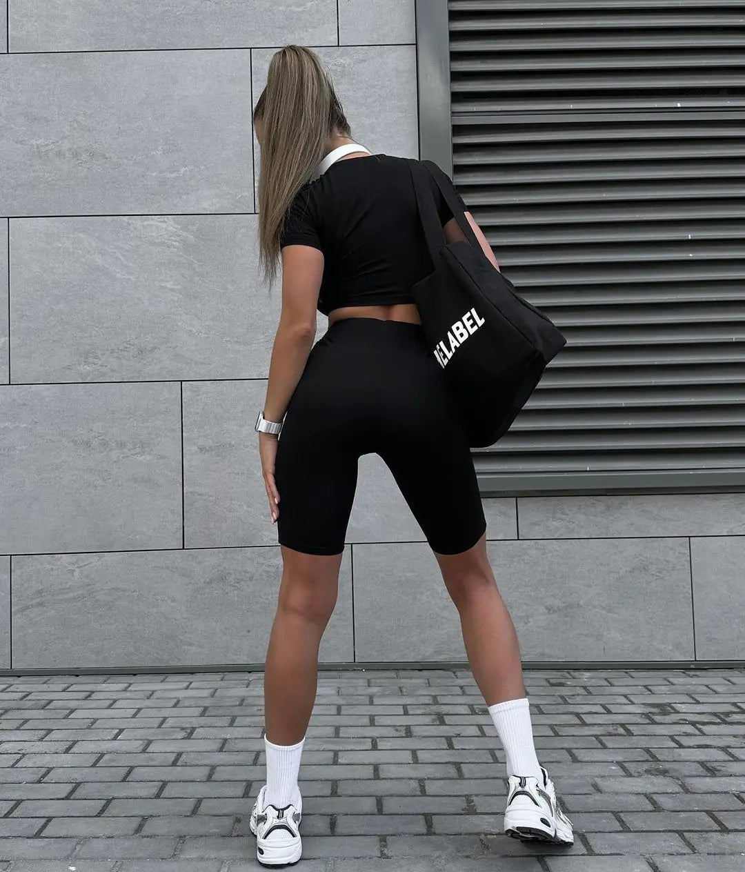 Spring Autumn Black 2 Two Peice Sets Tracksuit Women Outfits Long Sleeve Crop Top Trousers Skinny Sports Yoga Sets Itness Wear