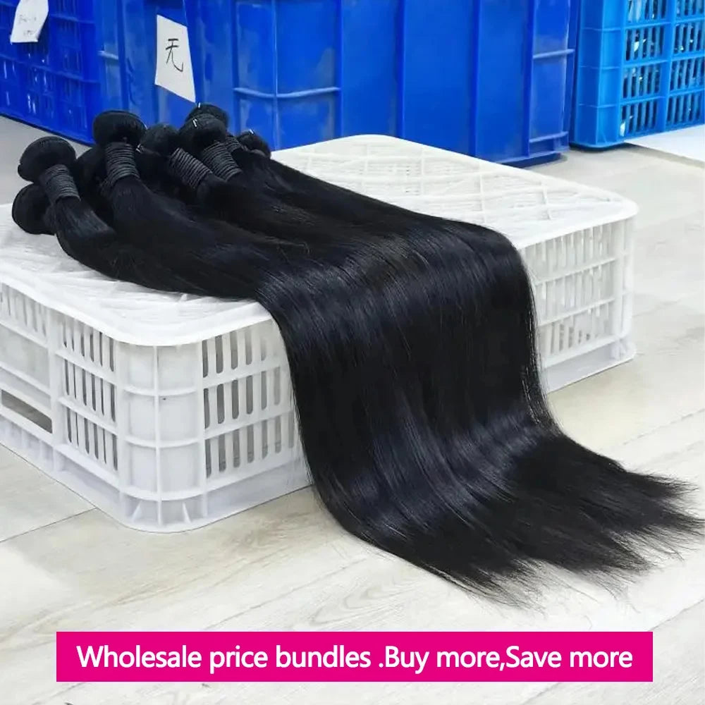 12A Straight Human Hair Bundles 32 Inch Raw Hair Bundles 1/3/4 Pcs Brazilian Human Hair Bundle 3-5 Workdays Delivery For Women