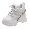 Comemore Women Sneakers Chunky Breathable Mesh Casual Shoes Platform Wedge Heels Sports Pink Shoe 2023 New Spring Autumn Fashion