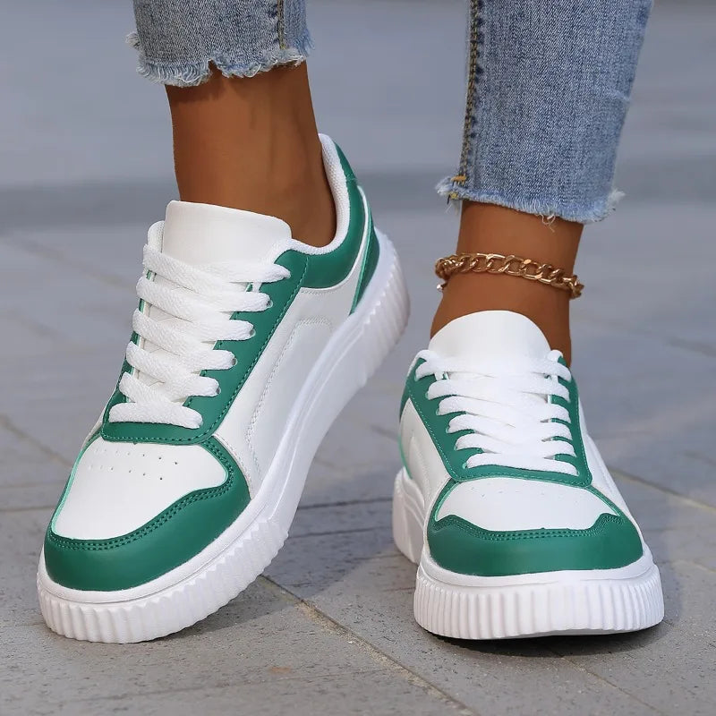 YRZL Women's Shoes Casual Vulcanize Shoes Ladies Classical Flats Walking Women's Sneakers Female PU Leather Sports Shoes Woman