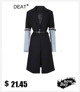 DEAT Fashion White Lace Patchwork Blazer Women's Notched Collar Slim Fit Long Sleeves Single Breasted Suit Jacket New Tide