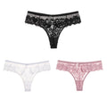 3Pcs/Lot Women‘s Sexy Lace Lingerie Temptation Low-waist Panties Embroidery Thong Hollow Out Breathable G-string Underpants