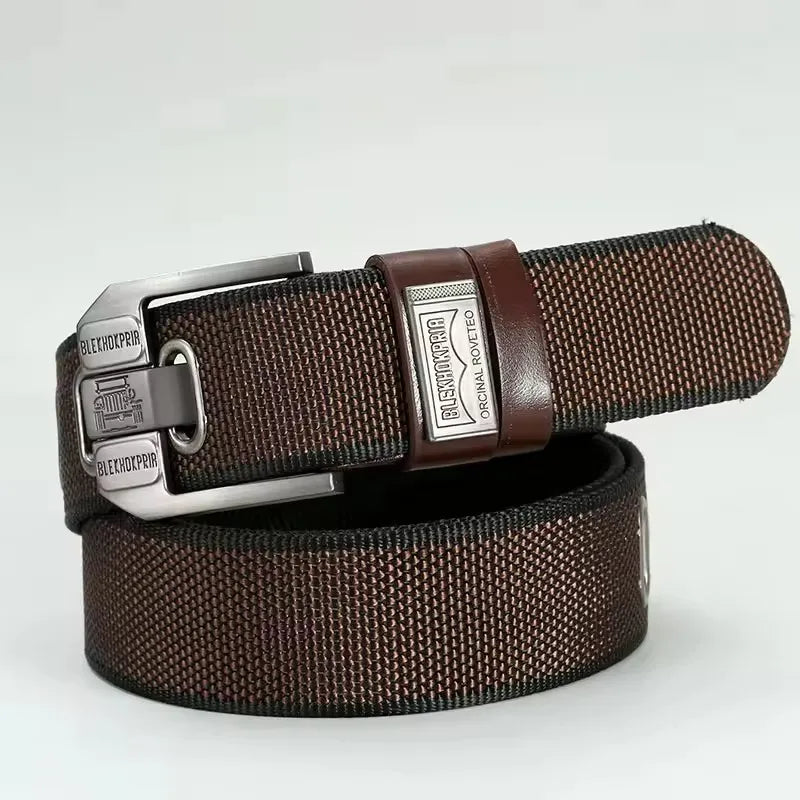 New Fashion Men's Pin Buckle Youth Overalls Canvas Waistband Belt Casual Retro Decorative Belt Fashion High-Quality Webbing Belt