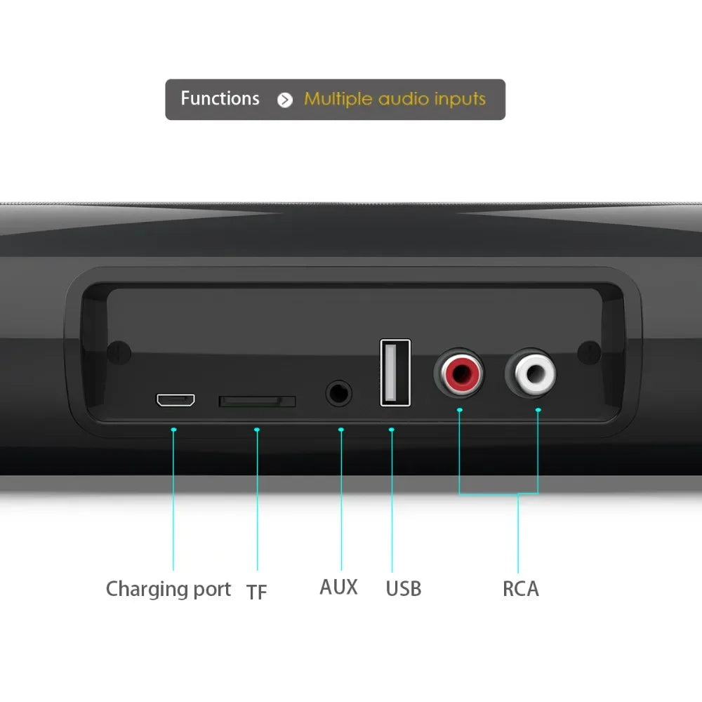 Super Powerful Sound Bar Portable Wireless Bluetooth Speaker Surround Stereo Home TV Sound Box Subwoofer FM Radio caixa de som