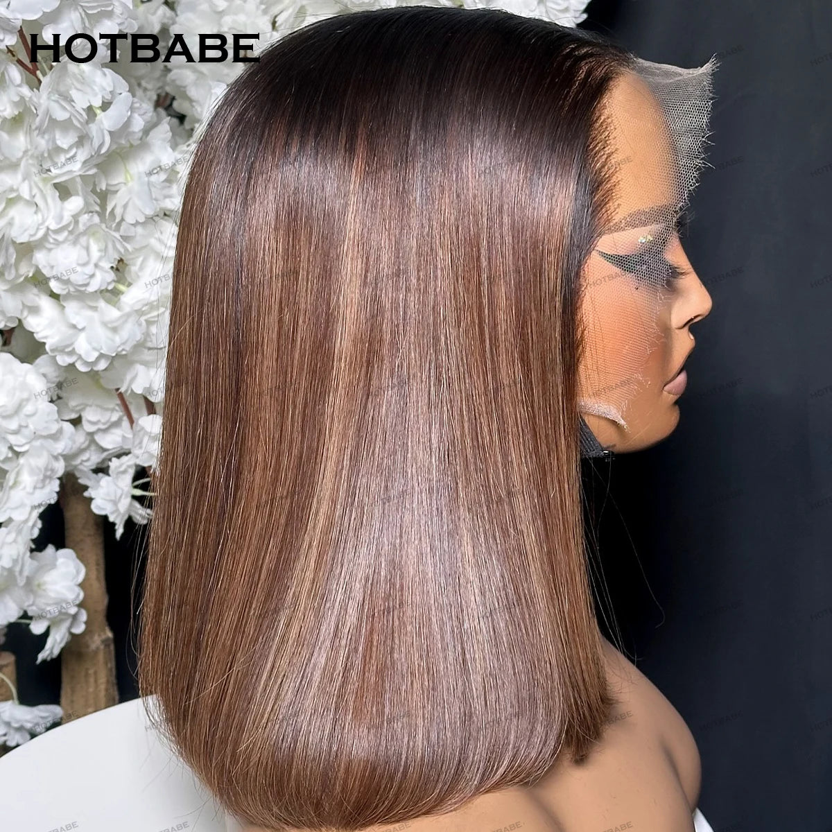 450 Density Glueless Wigs Human Hair 360/13×6/13×4 HD Lace Frontal Wig Preplucked For Women Brown Color Bob Straight Wear And Go