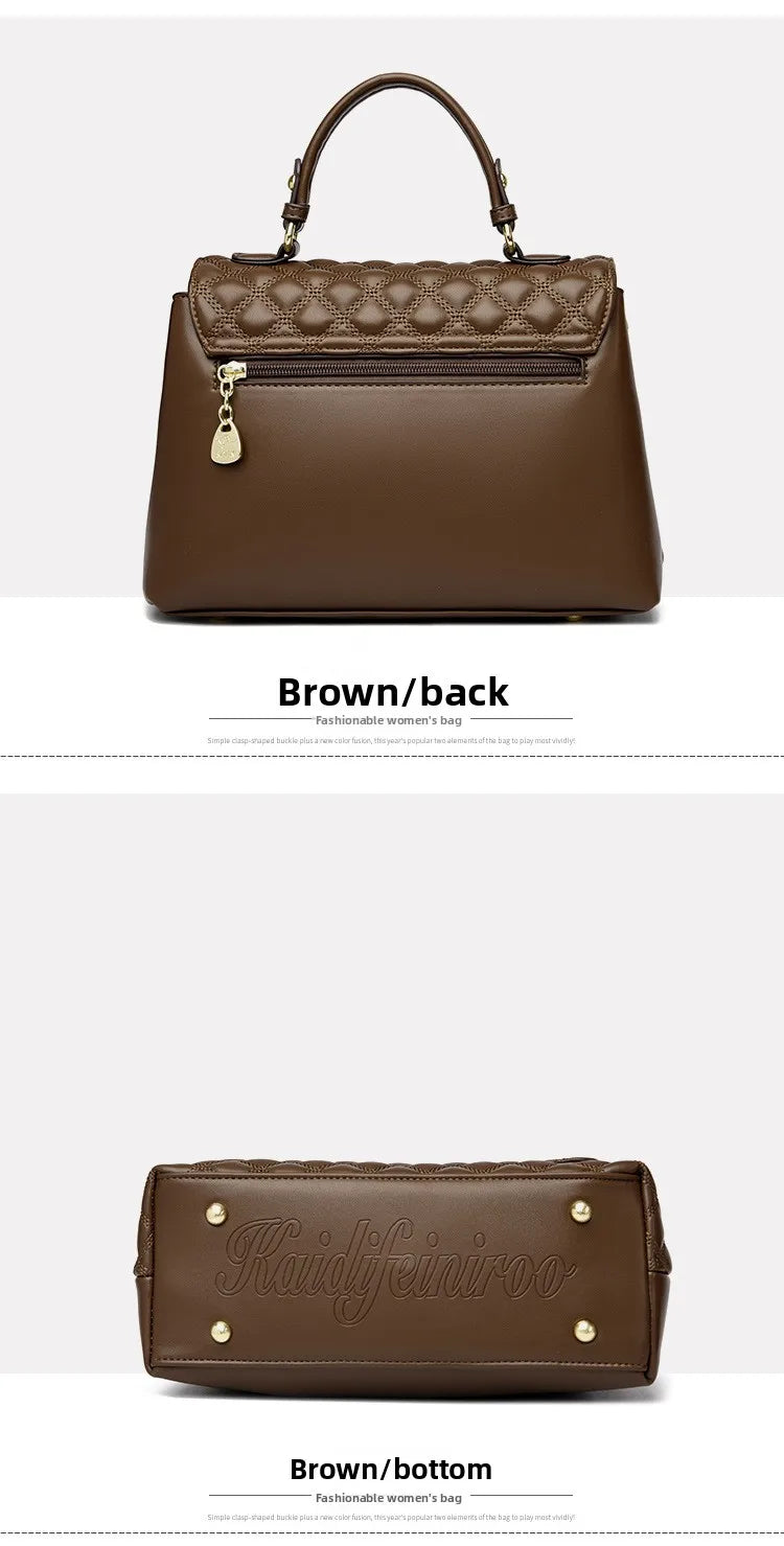 Fashionable Urban Women's Handbag 2025 Spring Season PU Material Medium Size Zipper Opening Soft Tote Bag Single Shoulder Bag