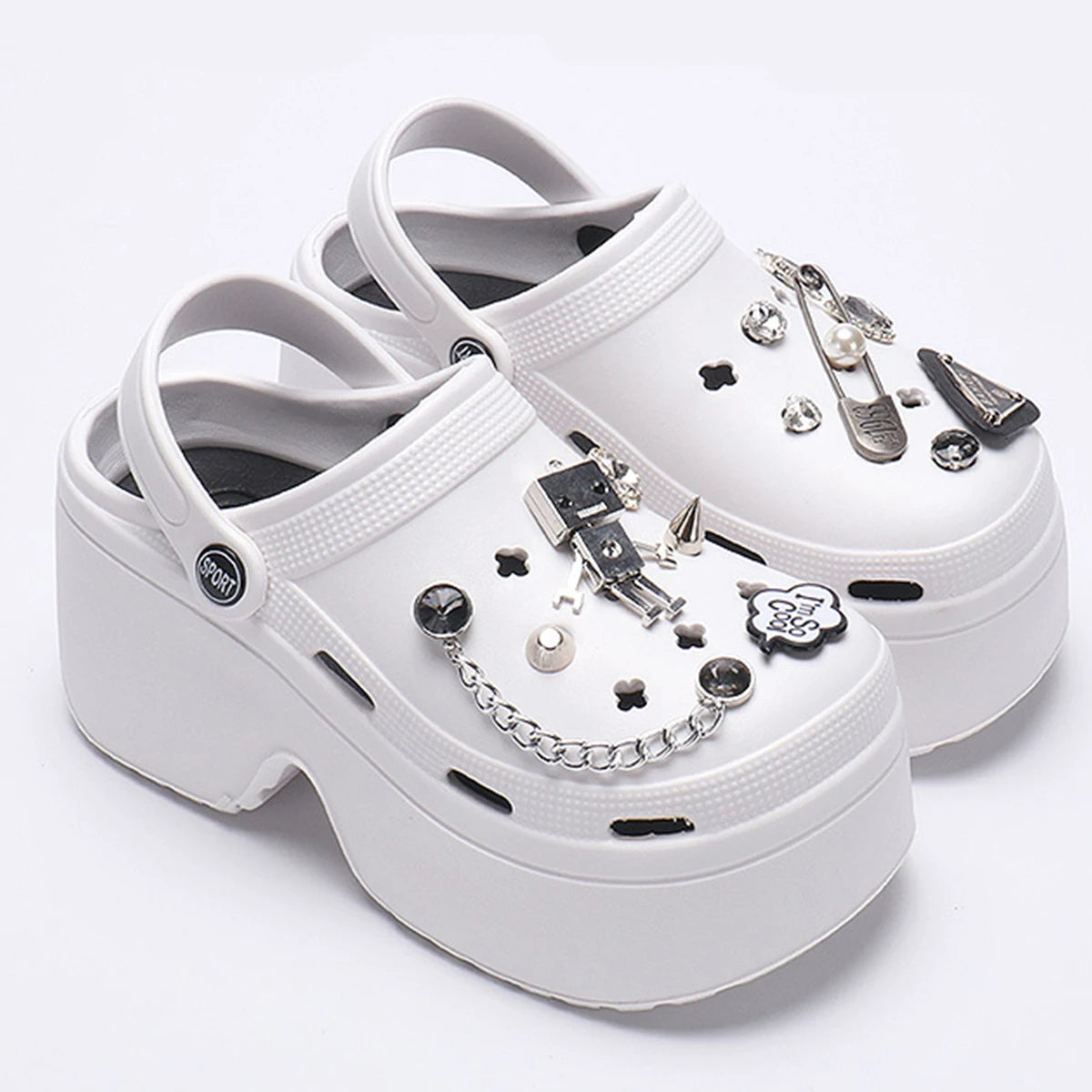 Women Chunky Platform Sandals 2024 Summer Soft Thick Sole Diy Clogs Garden Shoes Woman Closed Toe Non-Slip Beach Slides Sandals