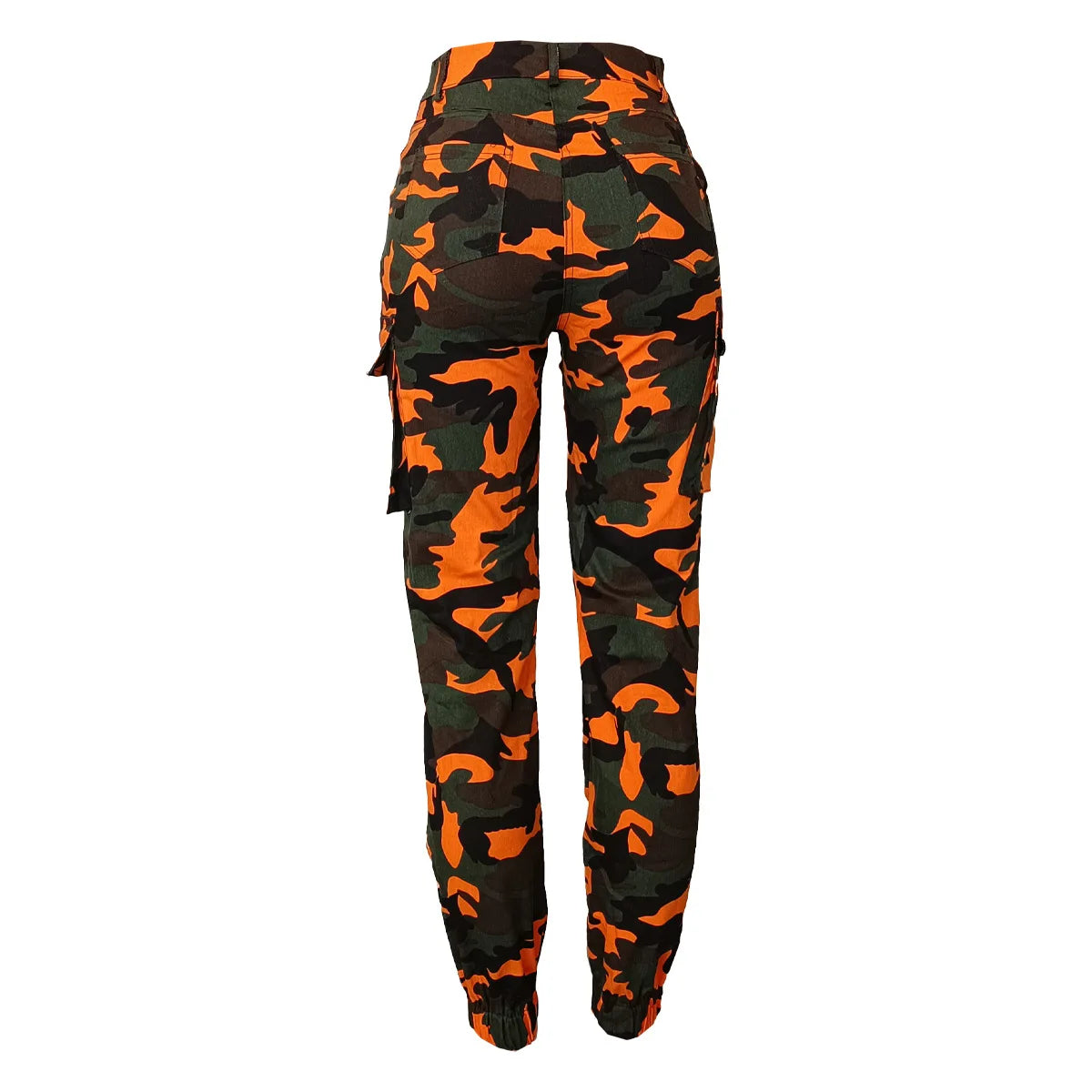 CM.YAYA Women’s Camouflage Printed Slim Cargo Pants 2024 Spring/Summer Pocket Jogger Street Fashion Safari Trousers