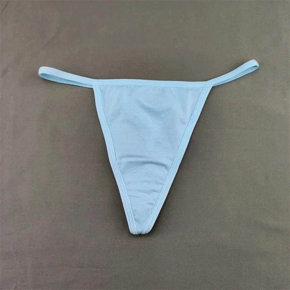 3 PCS Candy Color Cotton T-back Thong Women Pack Low Waist Thin Belt Ladies G-string Underwear Sports Sexy T-Pants