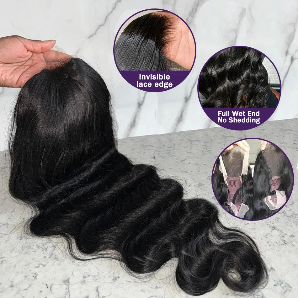 200% Transparent Body Wave Lace Front Brazilian 13x4 Curly Human Hair Wigs 13x6 Hd Lace Frontal Wig For Women 5x5 Closure Wig