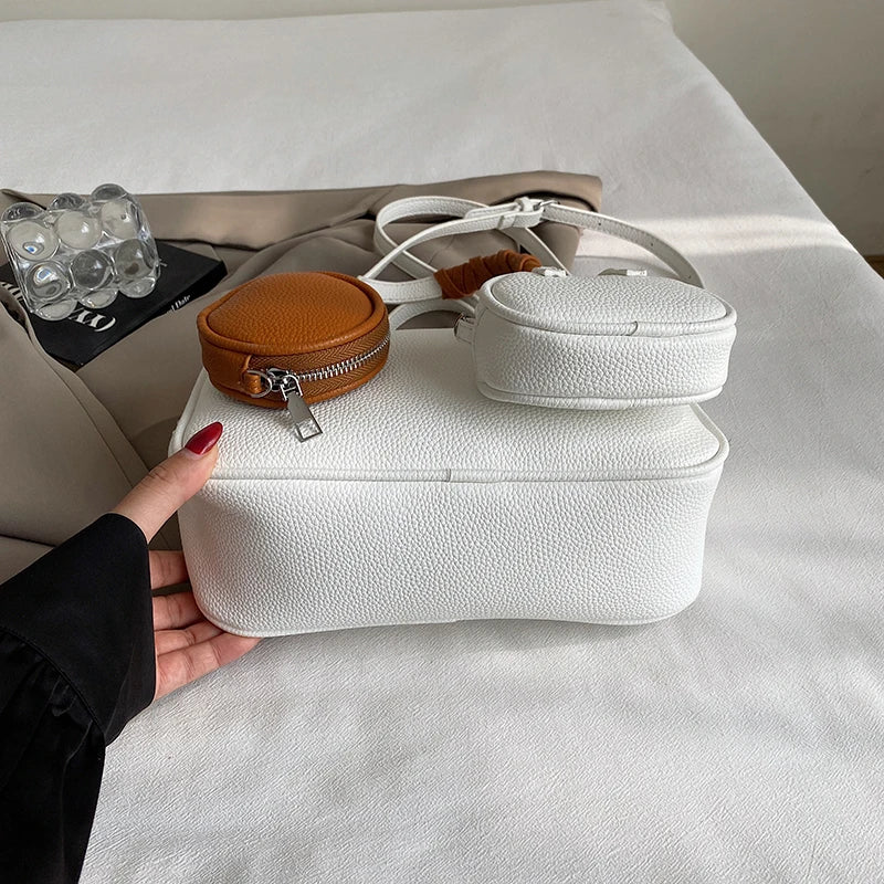 Casual Handbag 3-IN-1 Fashion Brand Messenger Bags for Women Pu Leather Crossbody Bag Lady Totes Large Capacity Travel Bag