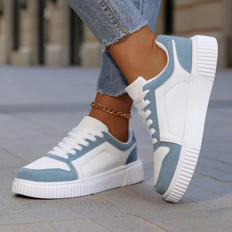 YRZL Women's Shoes Casual Vulcanize Shoes Ladies Classical Flats Walking Women's Sneakers Female PU Leather Sports Shoes Woman