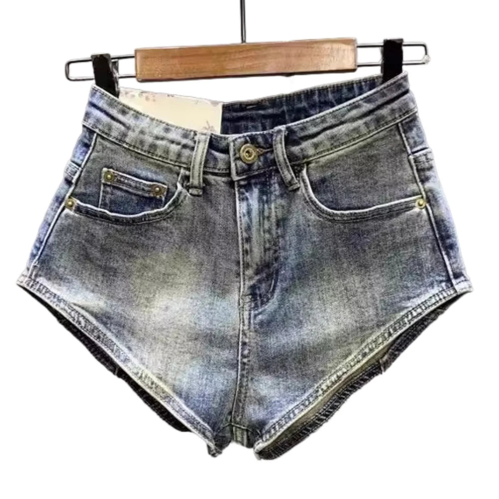 HLJ&GG Y2K Fashion Mesh Letter Printing Tank Top 3 Piece Sets Women Sleeveless Slim Vest And Denim Shorts Outfit With Chain 2025