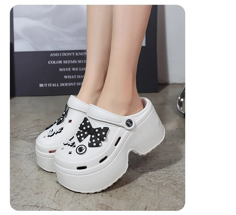 Women Chunky Platform Sandals New Summer Soft Thick Sole Diy Clogs Garden Shoes Woman Closed Toe Non-Slip Beach Slides Sandals