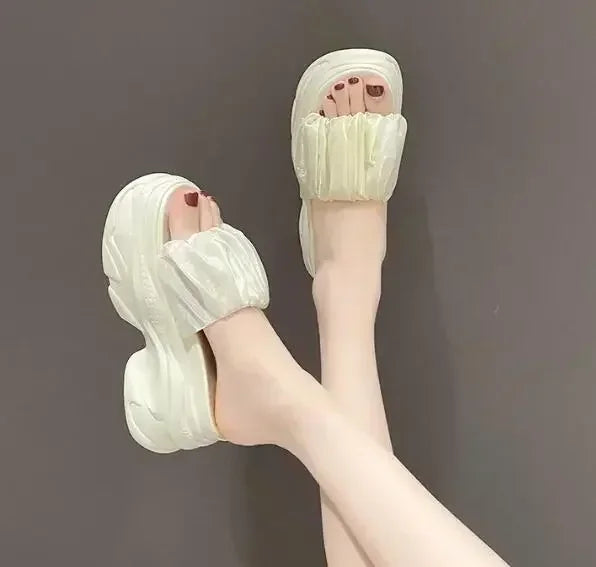 NEW Women Summer Chunky Sandal Platform Slipper 9CM High Heels Ladies Hollow Out Slides Beach Flip-Flop Woman Sandalias De Mujer