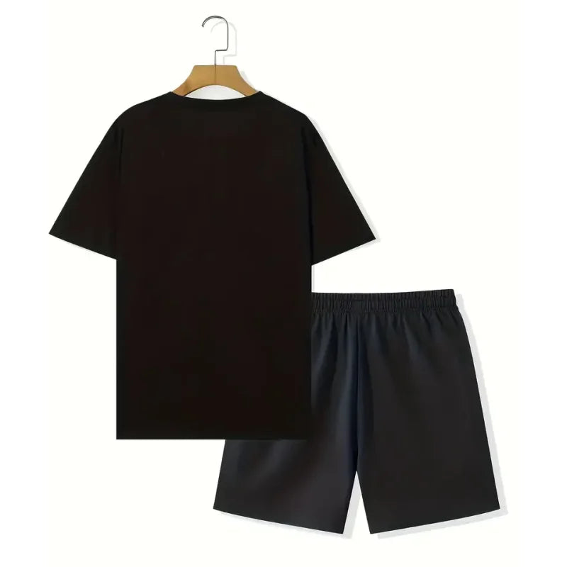 Fashion Men's T Shirt Shorts Set 3D Fun Printed Sportswear Two Piece Summer Oversized Men's Clothing Casual Hip Hop Streetwear