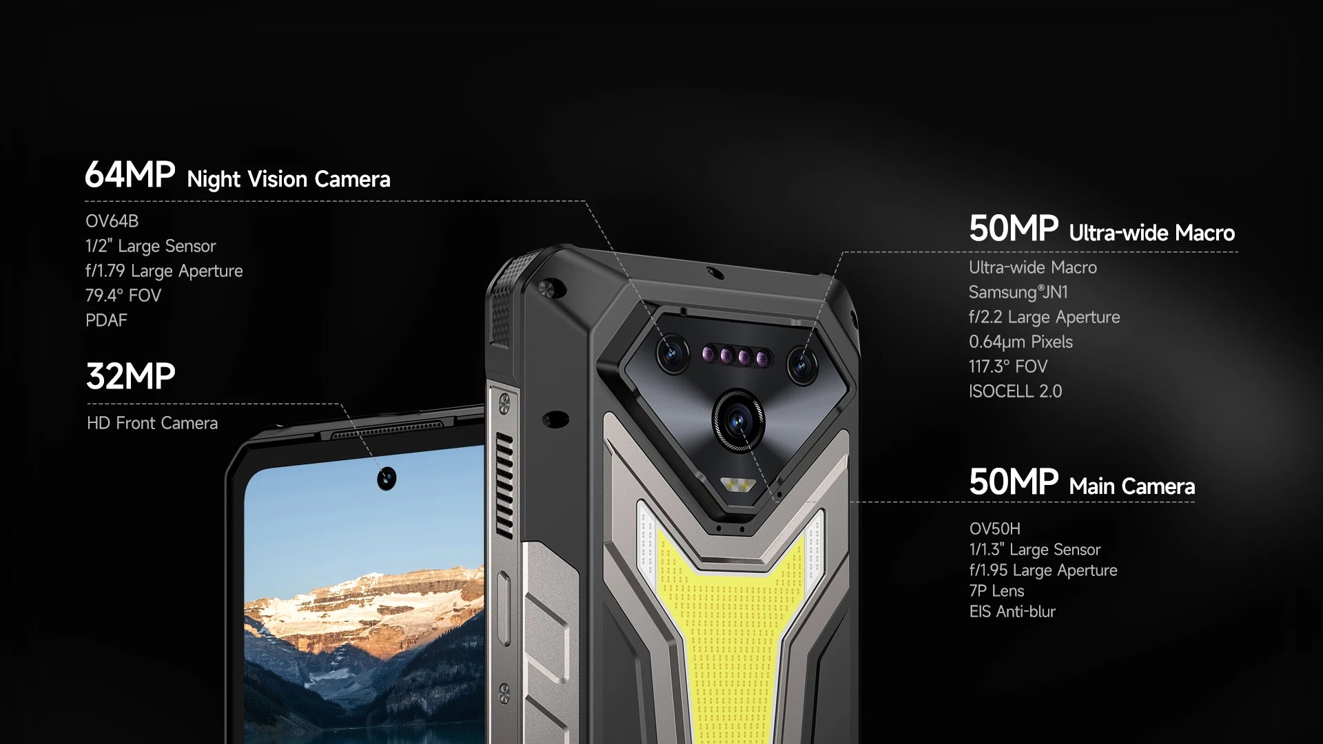 【2025 New】Ulefone Armor 34 Pro 5G AI Rugged Phone Smartphone Android 15 32GB+512GB 25500mAh Night Camera Built-in Projector