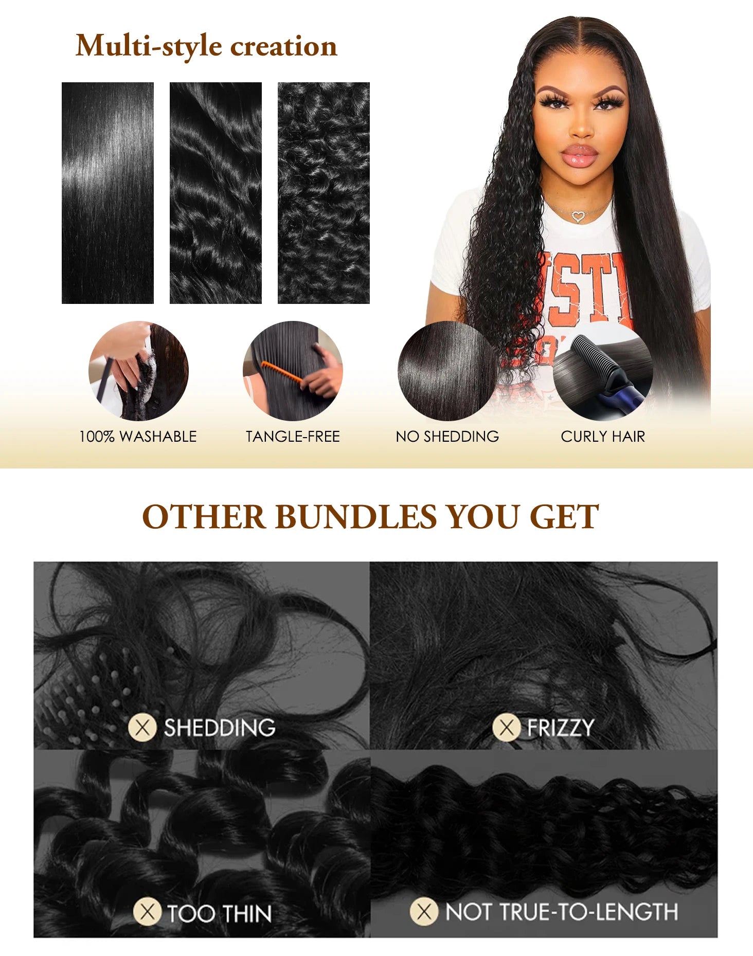 36 38 Inch Straight Bundles Real Human Hair Brazilian Virgin Hair 1 3 4 Pcs Raw Remy Hair Bundles Extensions Natural Black Color