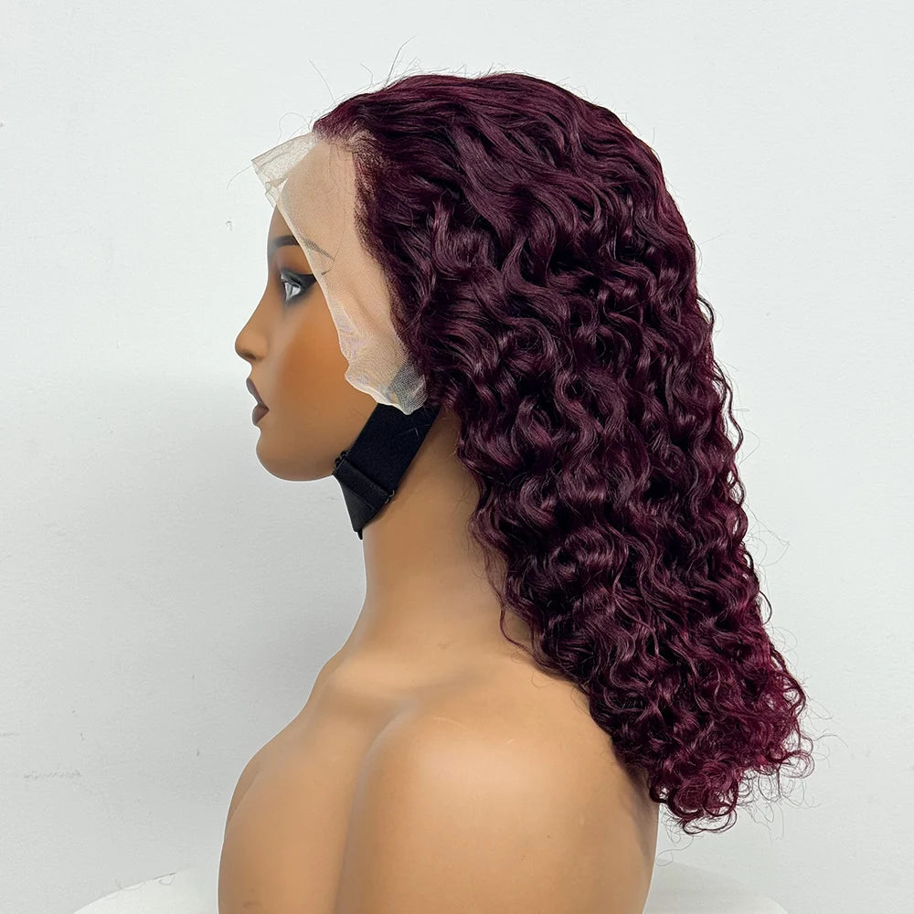 Jerry Curly Double Drawn Wigs 280% Density 13x4 Transparent Lace Frontal Human Hair Pixie Curly Human Hair Wig for Black Women