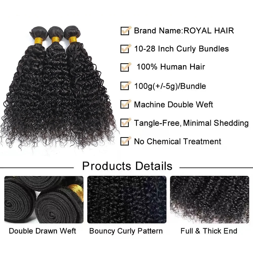 12A Kinky Curly human Hair Bundles 100% Human Hair Extensions Burmese Curly Hair 1/3/4 Bundles Brazilian Virgin Remy Hair