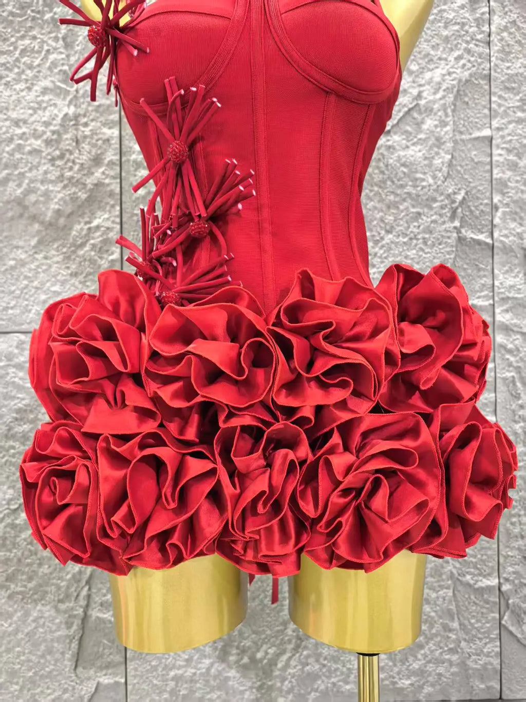 Christmas Style Women Sexy Strapless Florlas 2 PIeces Bodycon Mini Bandage Dress Nightclub Party Wedding Mermaid Outfit