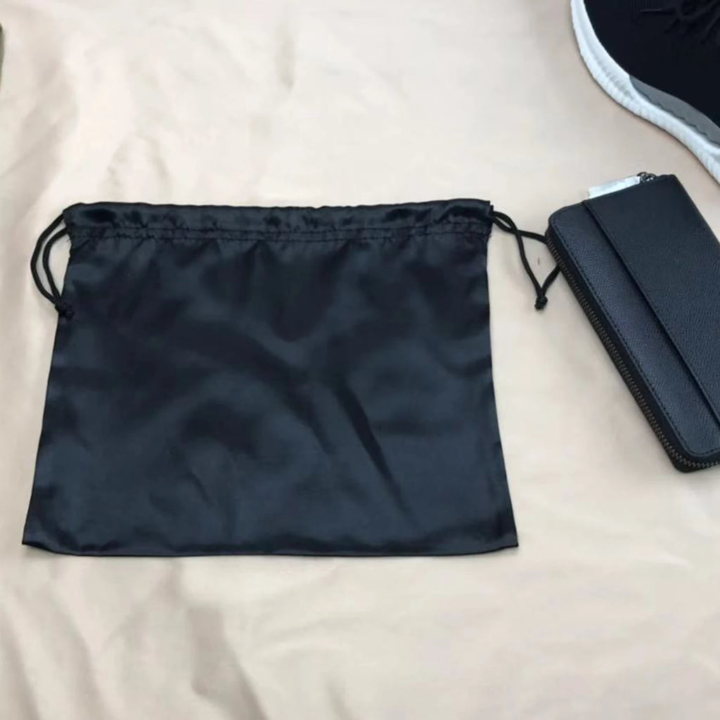 Black High Quality Smooth Storage Bag Dust Bag Bundle Drawstring Bag Environmental Protection Storage Bag Silk Satin Cloth