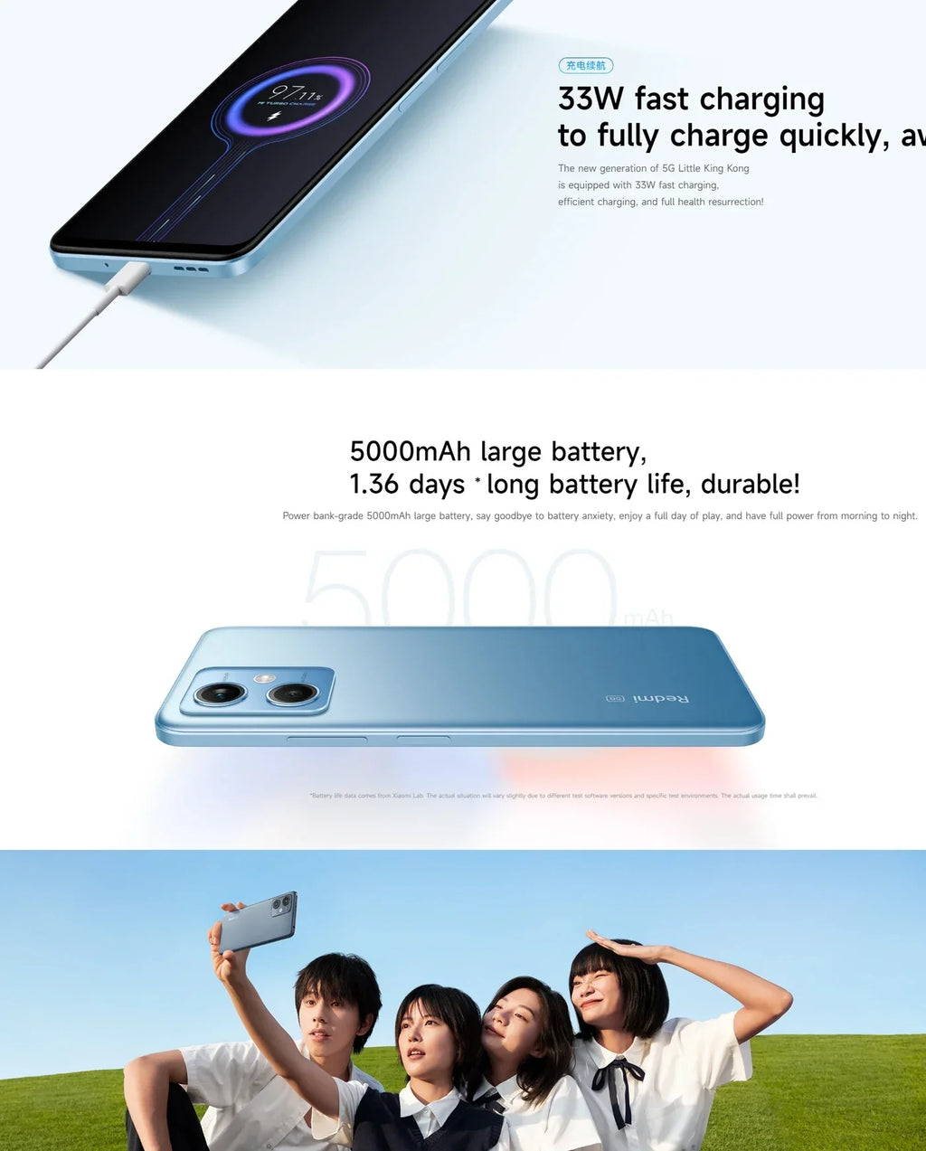 Redmi Note 12 5G 2400x1080px 5000mAh 33w 48MP 6.67 inch RAM 8GB ROM 128GB used phone