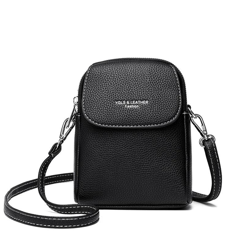 Luxury Leather Women Purse Fashion Female Handbag Brand Designer Shoulder Crossbody Bag High Quality Mobile Phone Bag Wallet