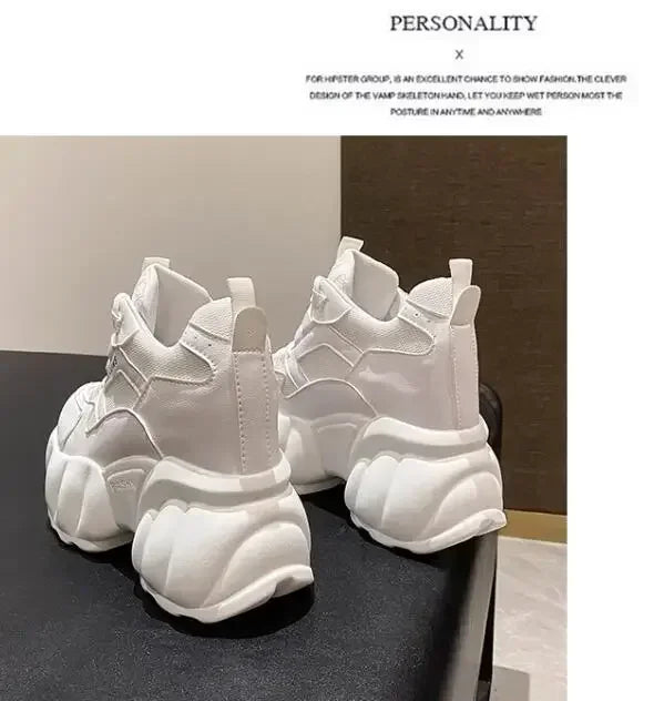 NEW Women Chunky Sneakers Internal 11CM High Platform Breathable Mesh Shoes Ladies Wedges Casual Shoes For Woman Sports Dad Shoe