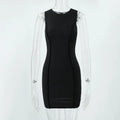 Sleeveless Bodycon Mini Dress Woman Slim Fashion Sexy Solid Vintage Party Evening Beach Kpop Cheap Clothes Short Dresses Women
