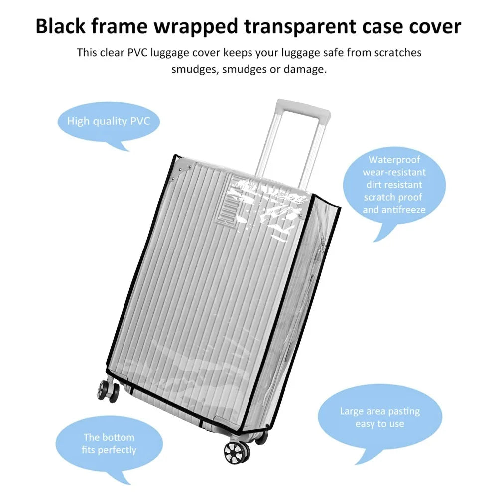 Full Transparent Luggage Protective Cover Waterproof PVC Suitcase Case Suit for 18-30 Inch Trolley Suitcase Dustproof Cover