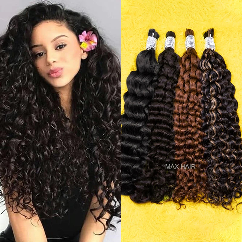 Ginger Virgin Human Hair Bulk For Braiding Extenciones De Cabello Natural Humano Weaving Unprocessed No Water Wave Culry Bulk
