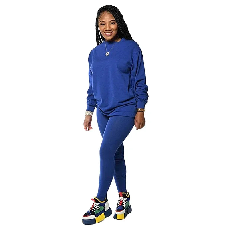 two piece set women 2 piece set stacked leggings clothes for women outfits stacked pants tracksuit female fall clothes 2024