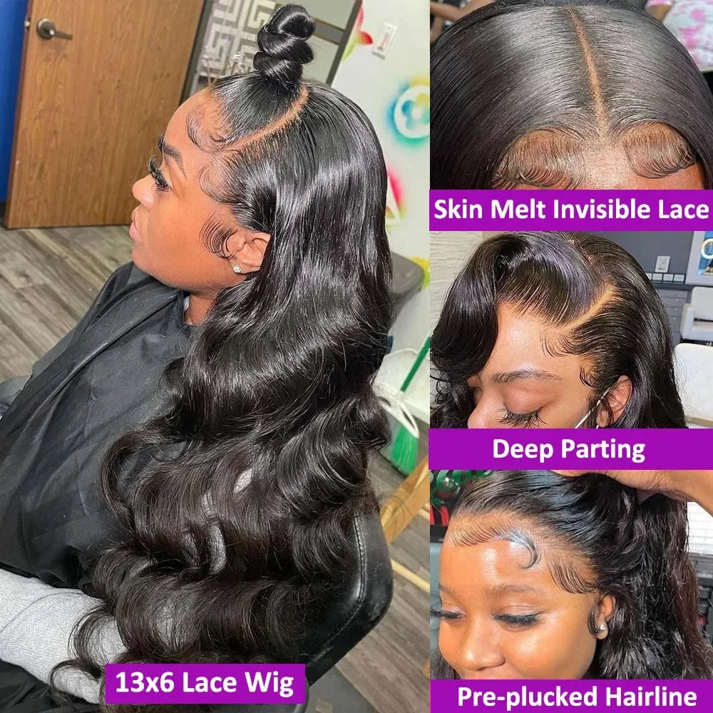 200% Transparent Body Wave Lace Front Brazilian 13x4 Curly Human Hair Wigs 13x6 Hd Lace Frontal Wig For Women 5x5 Closure Wig