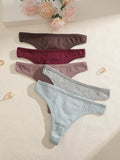 FINETOO 5PCS Sexy G-string Cotton Women Lingerie Panties Thong Female Underwear Sexy Pantys Underpant Girl Intimates Thongs S-XL