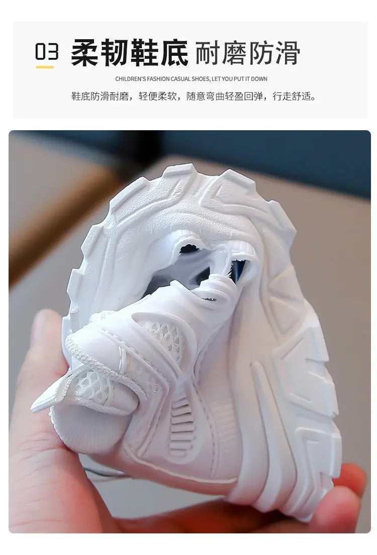 Children Mesh Casual Shoes Girls Summer White Chunky Dad Sneakers Kids Toddler Lightweight Non Slip Summer Comfort Shoes