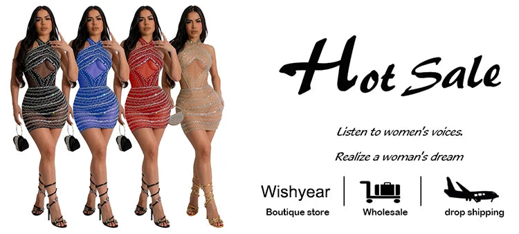 Sexy Halter Backless Sleeve Bodycon Mini Dress Black Sheer Mesh Rhinestone Party Birthday Summer Night Club Women Prom Vestidos