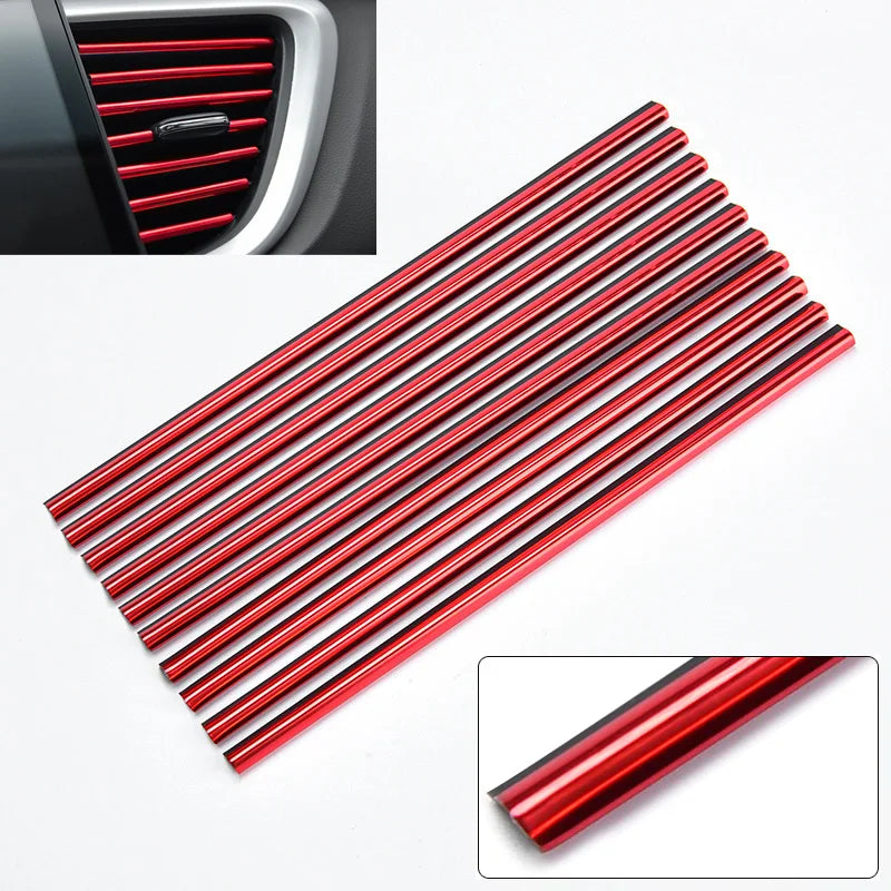 10PCS 20cm Car Air Conditioner Outlet Decorative U Shape Moulding Trim Decor Strips Car Styling Car Door Edge Corner Protector