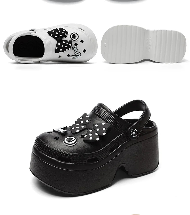 Women Chunky Platform Sandals New Summer Soft Thick Sole Diy Clogs Garden Shoes Woman Closed Toe Non-Slip Beach Slides Sandals