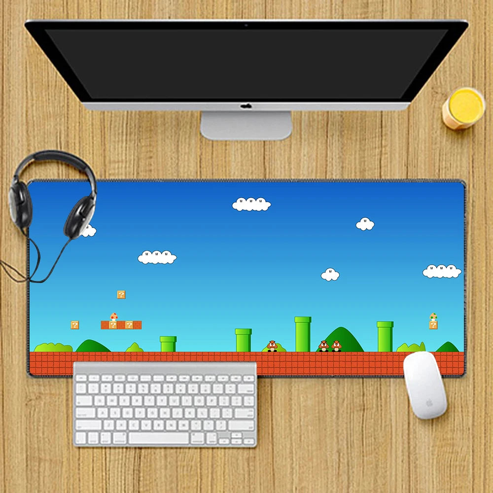 Hot Games Super M-Marioes Mousepad HD Printing Computer Gamers Locking Edge Non-slip Mouse Pad XXL90x40cm Keyboard PC Desk Pad