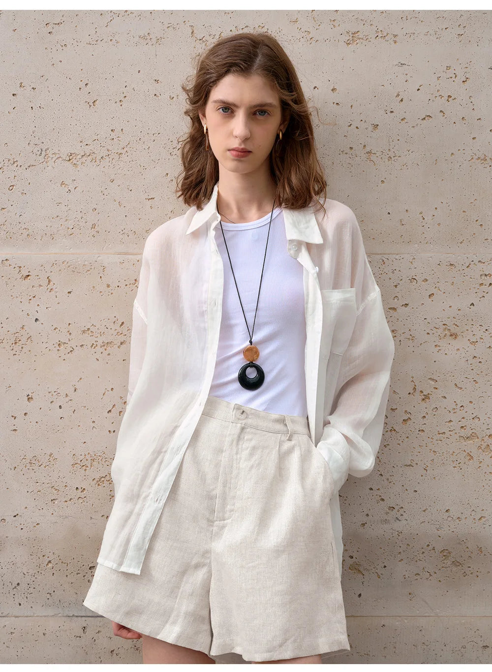 Retro 100% Linen Short Pants Women High Wasit Casual Harajuku Fashion Streetwear White Color Summer Office Lady Female Shorts