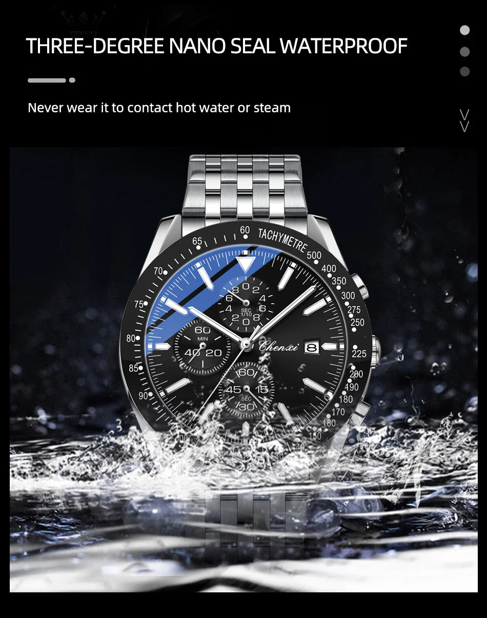 CHENXI Top Luxury Brand Men's Quartz Watch Series Waterproof Stainless Steel Elegant Wristwatch Classic Design for Gentlemen