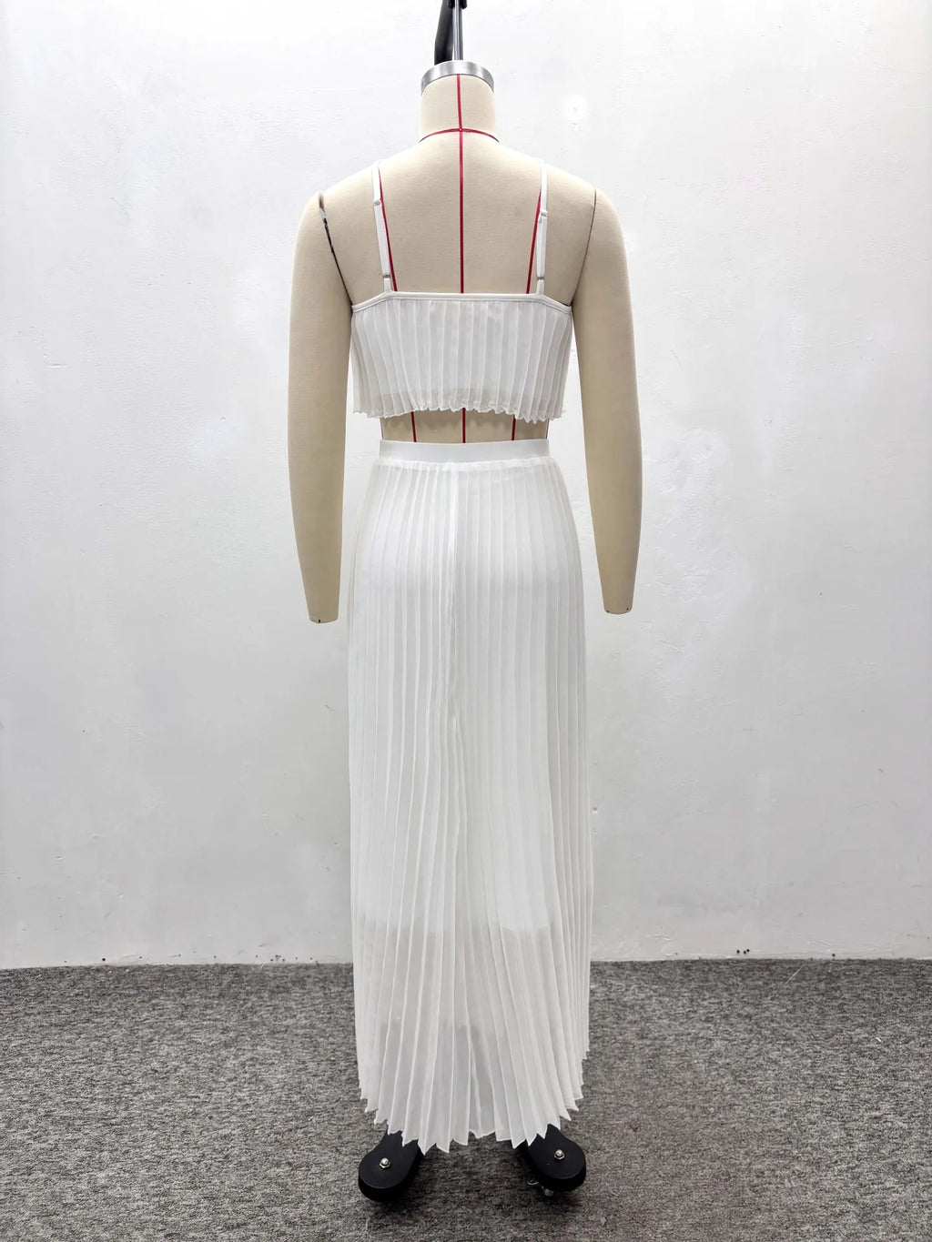 2026 New Summer Female 2 Piece Skirt Set Outfit Fashion Halter Neck Long Skirt Suit Women Backless Sling Top Lace Up Maxi Skirts