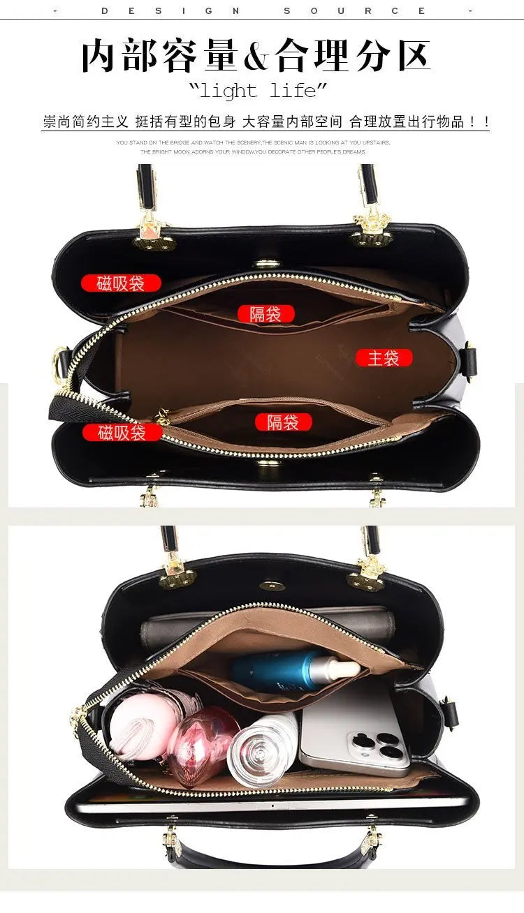 Unique Solid Color Retro Diaper Bag Luxury Crossbody Handbag For Women Chic Leather Shoulder Tote Purse